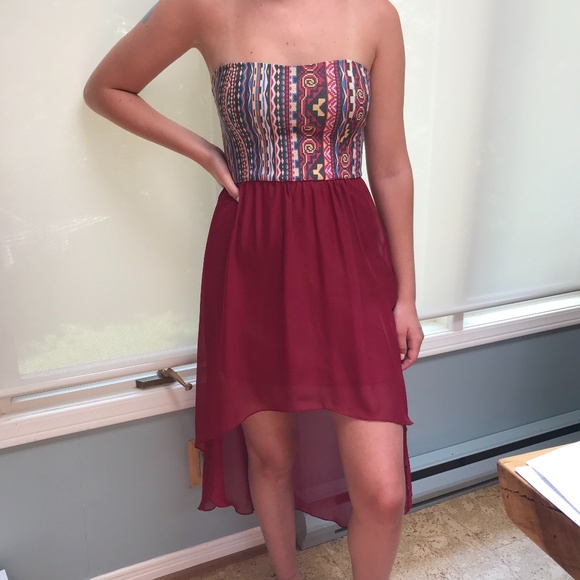 High Low Strapless Dress - Picture 2 of 9